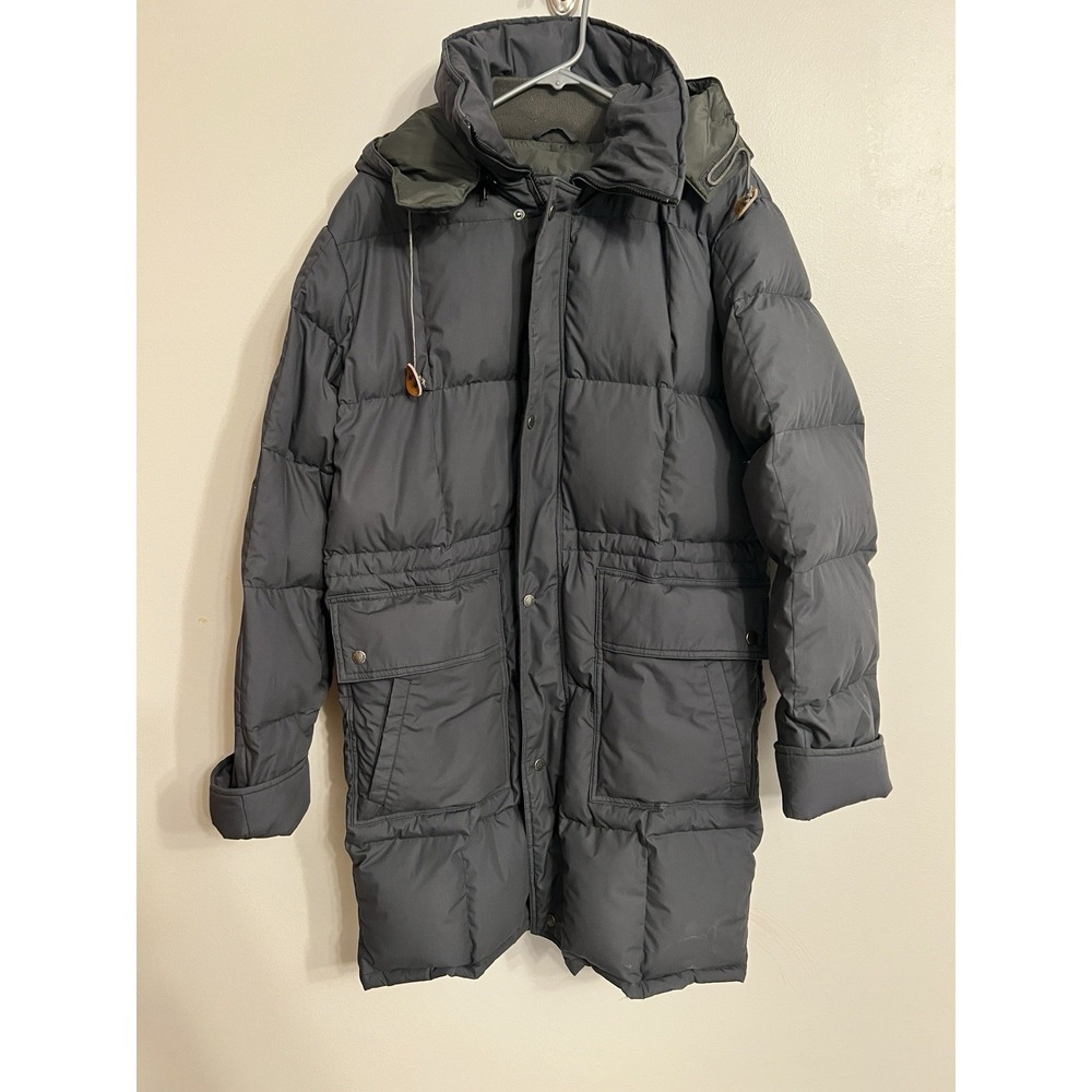 VTG Down Parka Puffer Jacket Mens Medium Gray Classic Karakoram Style Coat EUC